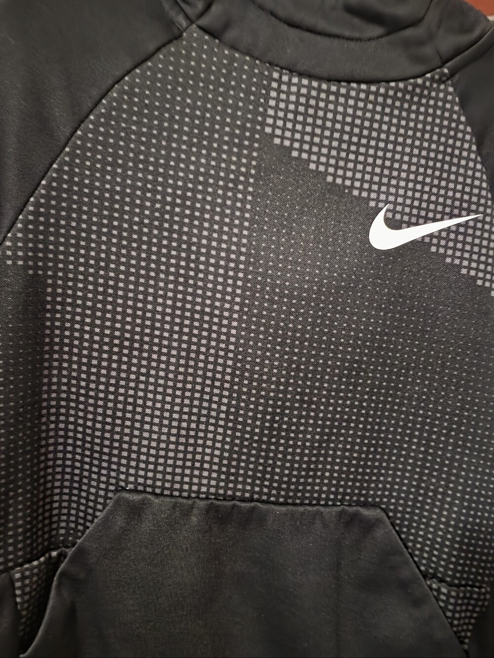 Nike Black & Gray Dri-FIT Kids Pullover Hoodie